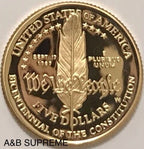 1987 W 5 Dollar Gold Coin Constitution Commemorative Superb Gem Cameo Proof