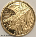 1987 W 5 Dollar Gold Coin Constitution Commemorative Superb Gem Cameo Proof