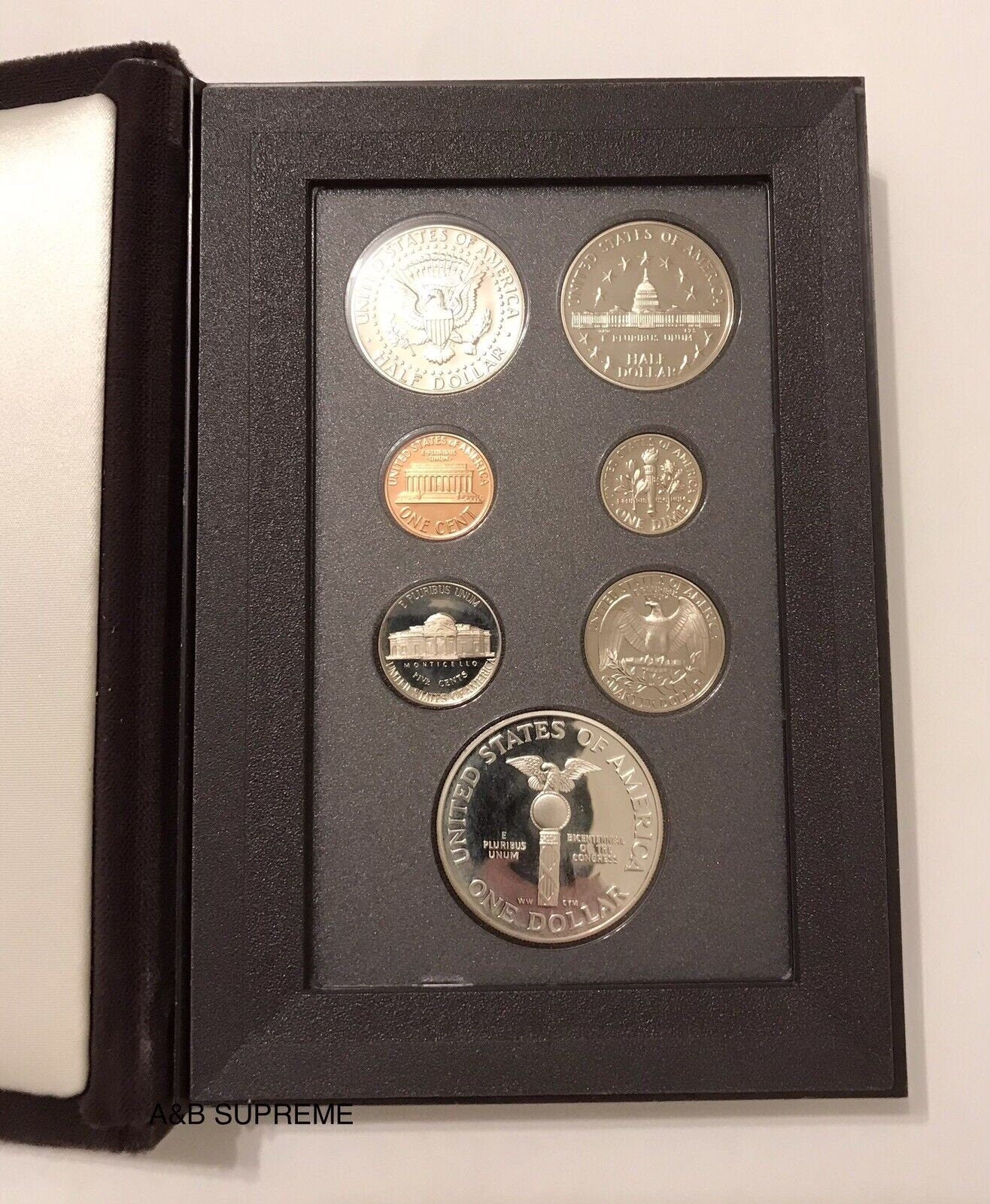 1989 S Prestige Proof Set Congress Bicentennial 90% Silver Dollar With COA