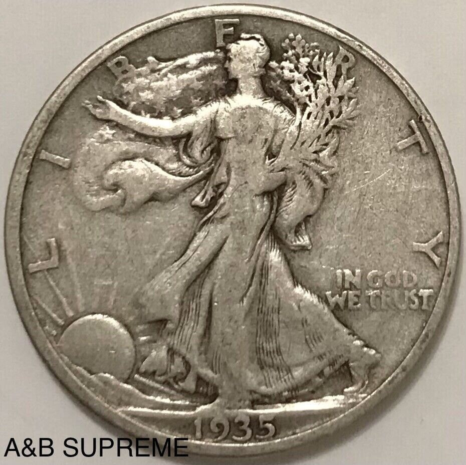 1935 S Walking Liberty Half Dollar Fine-Very Fine F-VF 90% Silver