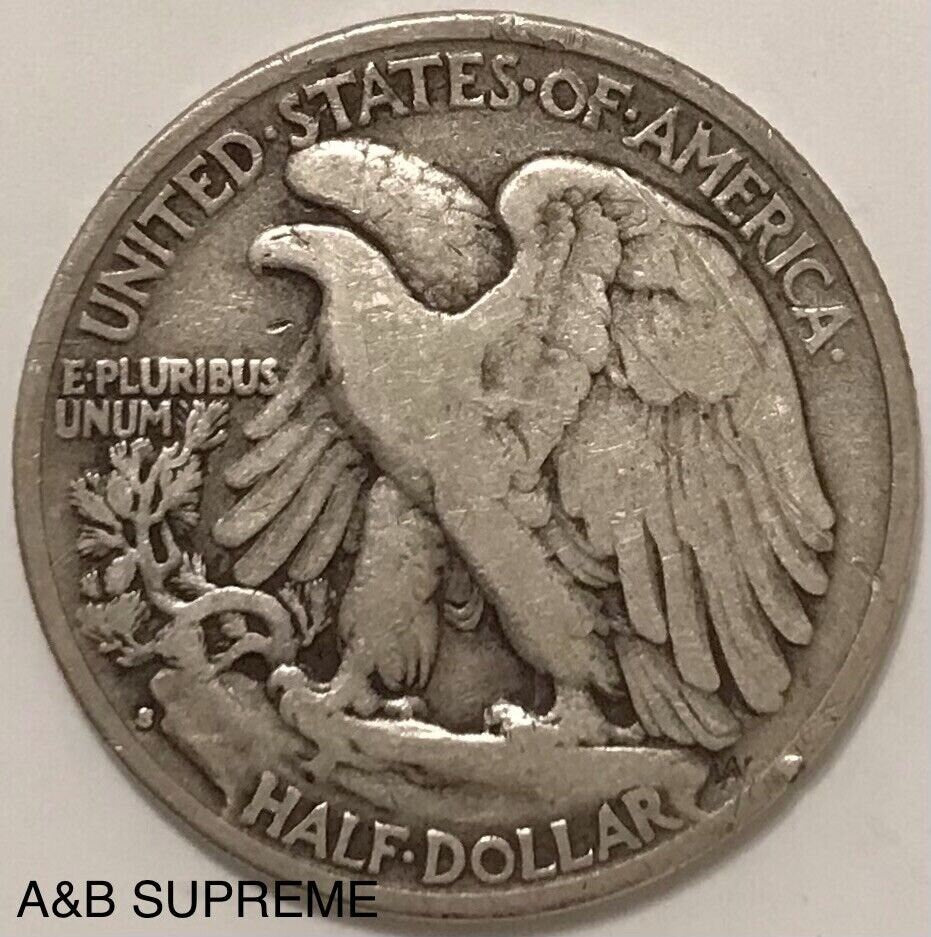 1933 S Walking Liberty Half Dollar Fine-Very Fine F-VF 90% Silver