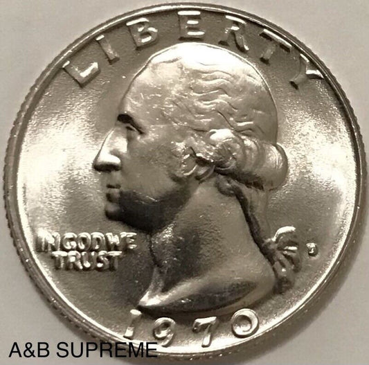 1970 D Washington Quarter Dollar Gem Bu Uncirculated