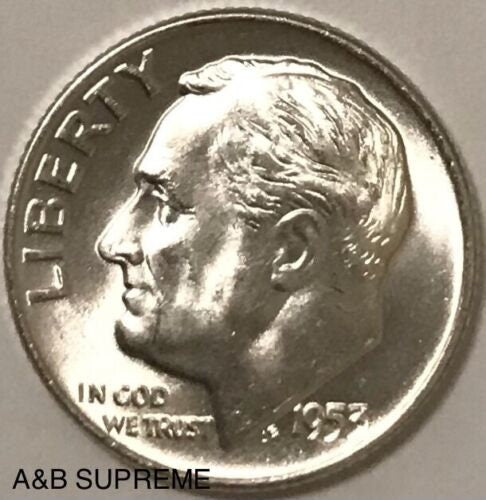 1953 D Roosevelt Dime Gem Bu Uncirculated 90% Silver