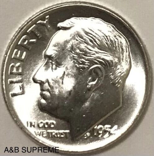 25) 1954 D Roosevelt Dime Roll Gem Bu Uncirculated 90% Silver