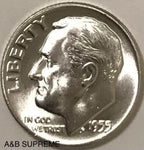 1955 Roosevelt Dime Gem Bu Uncirculated 90% Silver
