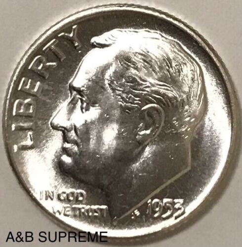 1953 Roosevelt Dime Gem Bu Uncirculated 90% Silver