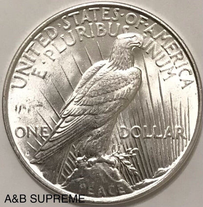 1922 D Peace Dollar Strong Mint Luster Gem Bu Uncirculated 90% Silver