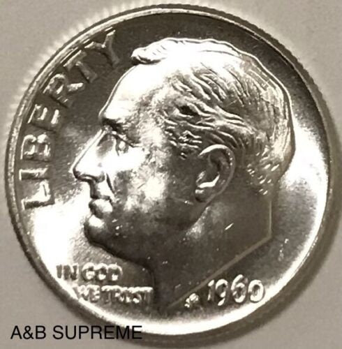 1960 Roosevelt Dime Gem Bu Uncirculated 90% Silver