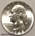 1945 Washington Quarter Gem Bu Uncirculated 90% Silver