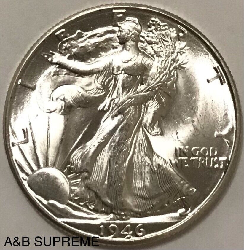 1946 D Walking Liberty Half Dollar Gem Bu Uncirculated 90% Silver