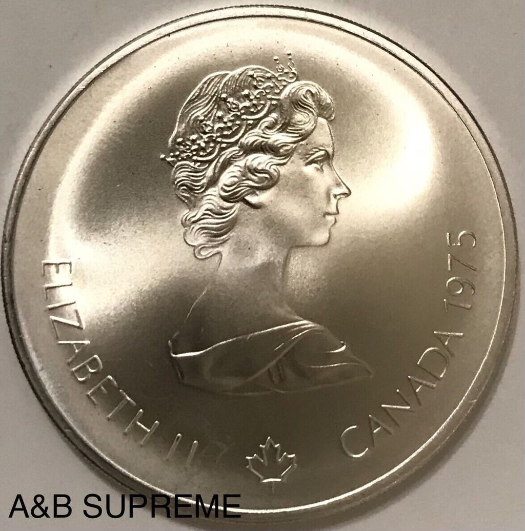 1976 Canada Olympiade XXI Olympiad 10 Dollar Large 1.7 Oz Coin Gem Bu 92.5% Silver