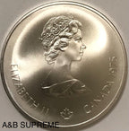 1976 Canada Olympiade XXI Olympiad 10 Dollar Large 1.7 Oz Coin Gem Bu 92.5% Silver