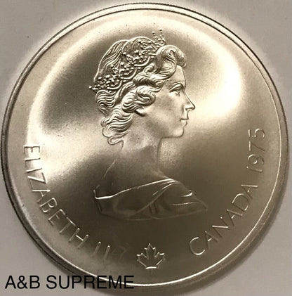 1976 Canada Olympiade XXI Olympiad 10 Dollar Large 1.7 Oz Coin Gem Bu 92.5% Silver