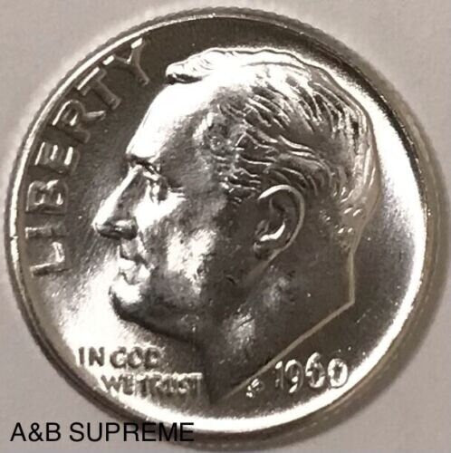 1960 D Roosevelt Dime Gem Bu Uncirculated 90% Silver
