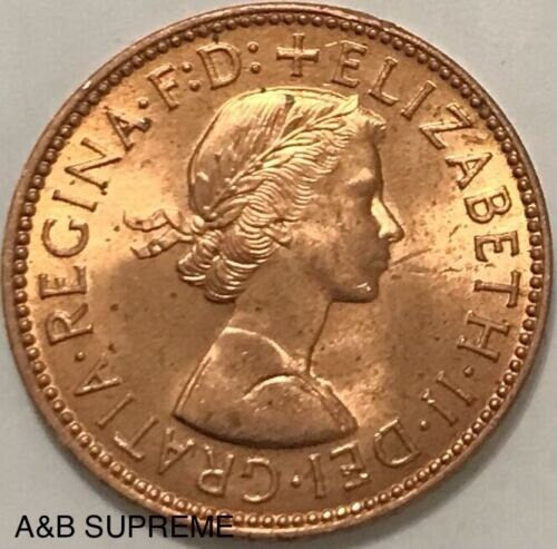 1959 Great Britain Half Penny Cent Warship Coin Gem Bu Uncirculated