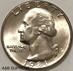 1981 D Washington Quarter Dollar Gem Bu Uncirculated