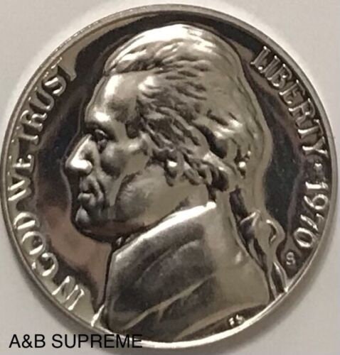 1970 S Jefferson Nickel Gem Proof Full Steps