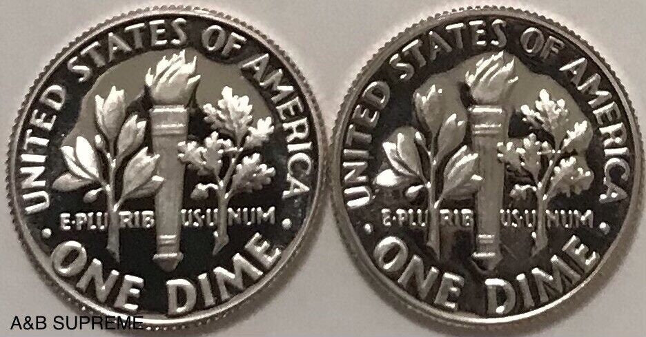 1979 S Roosevelt Dime Type 1 And 2 Filled & Clear S Clad Deep Cameo Gem Proof
