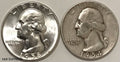 2) 1932-1964 Washington Quarter Gem Bu Uncirculated & Average Circulated 90% Silver