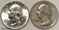 2) 1932-1964 Washington Quarter Gem Bu Uncirculated & Average Circulated 90% Silver
