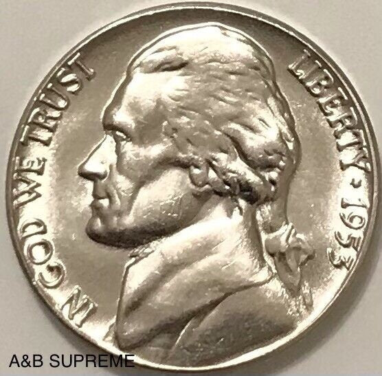 1953 D Jefferson Nickel Choice-Gem Bu Uncirculated