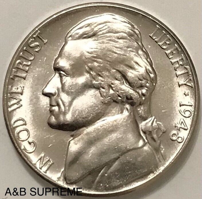 1948 Jefferson Nickel Gem Bu Uncirculated