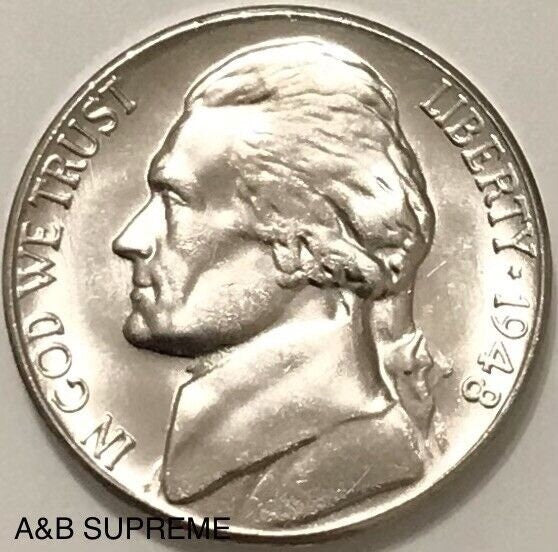 1948 S Jefferson Nickel Gem Bu Uncirculated