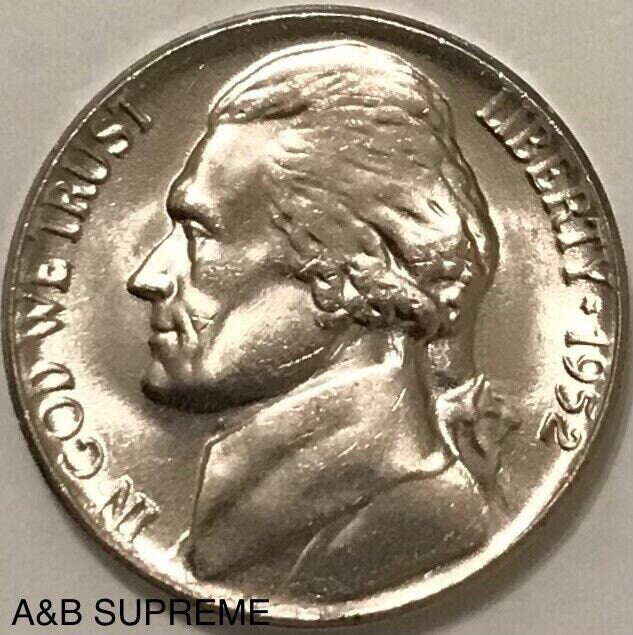 1952 Jefferson Nickel Gem Bu Uncirculated