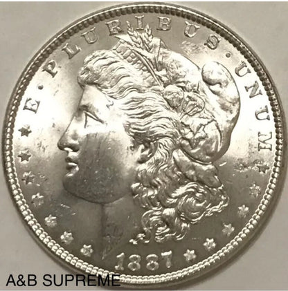 1887 Morgan Dollar From OBW Estate Roll Choice-Gem Bu Uncirculated 90% Silver