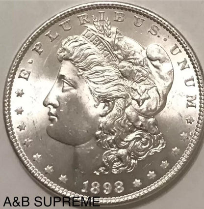 1898 Morgan Dollar From OBW Estate Roll Choice-Gem Bu Uncirculated 90% Silver