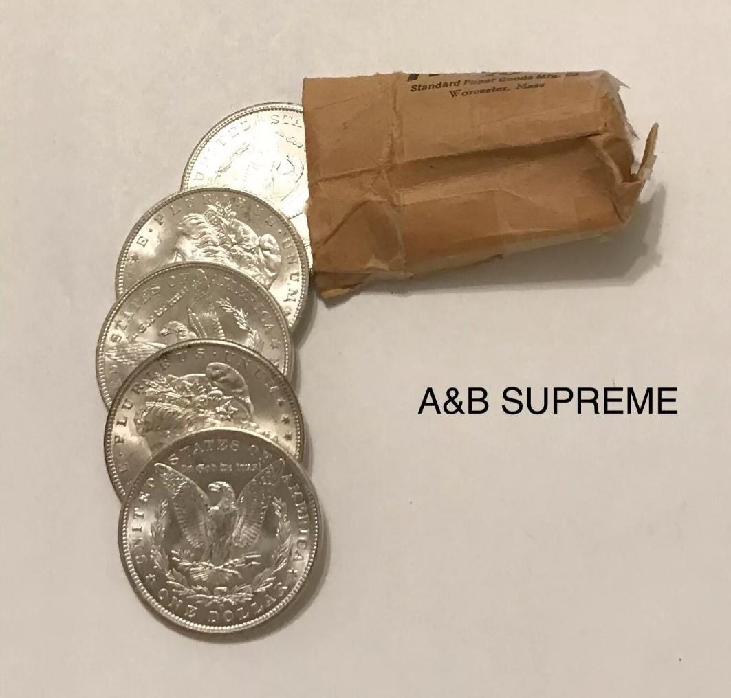 Morgan Dollar O GEM Bu New Orleans MINT From 1878-1904 OBW Estate Roll 90% Silver