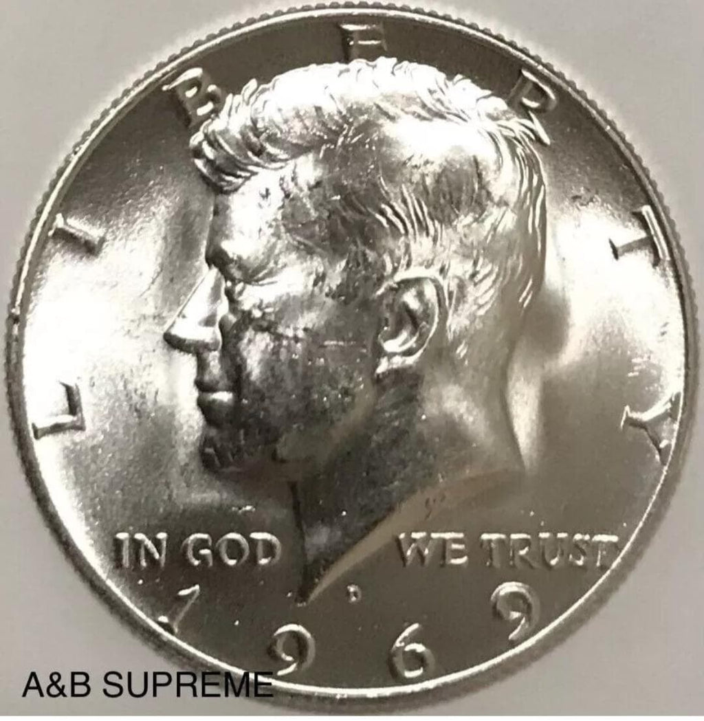 1) 1965-1969 Kennedy Half Dollar From OBW Roll Choice-Gem Bu Unc. 40% Silver