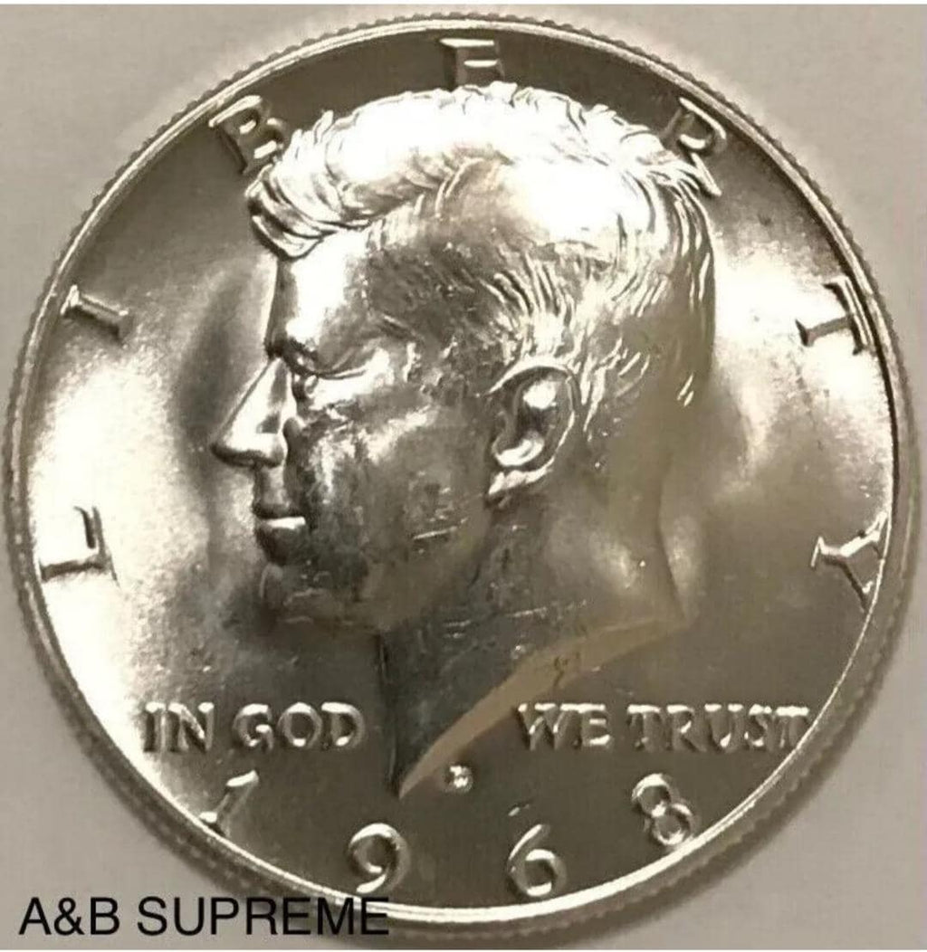 1) 1965-1969 Kennedy Half Dollar From OBW Roll Choice-Gem Bu Unc. 40% Silver