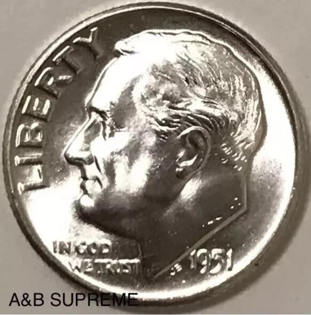 1) 1946-1959 Roosevelt Dime From OBW Roll Estate CHOICE-GEM Bu Uncirculated 90% Silver