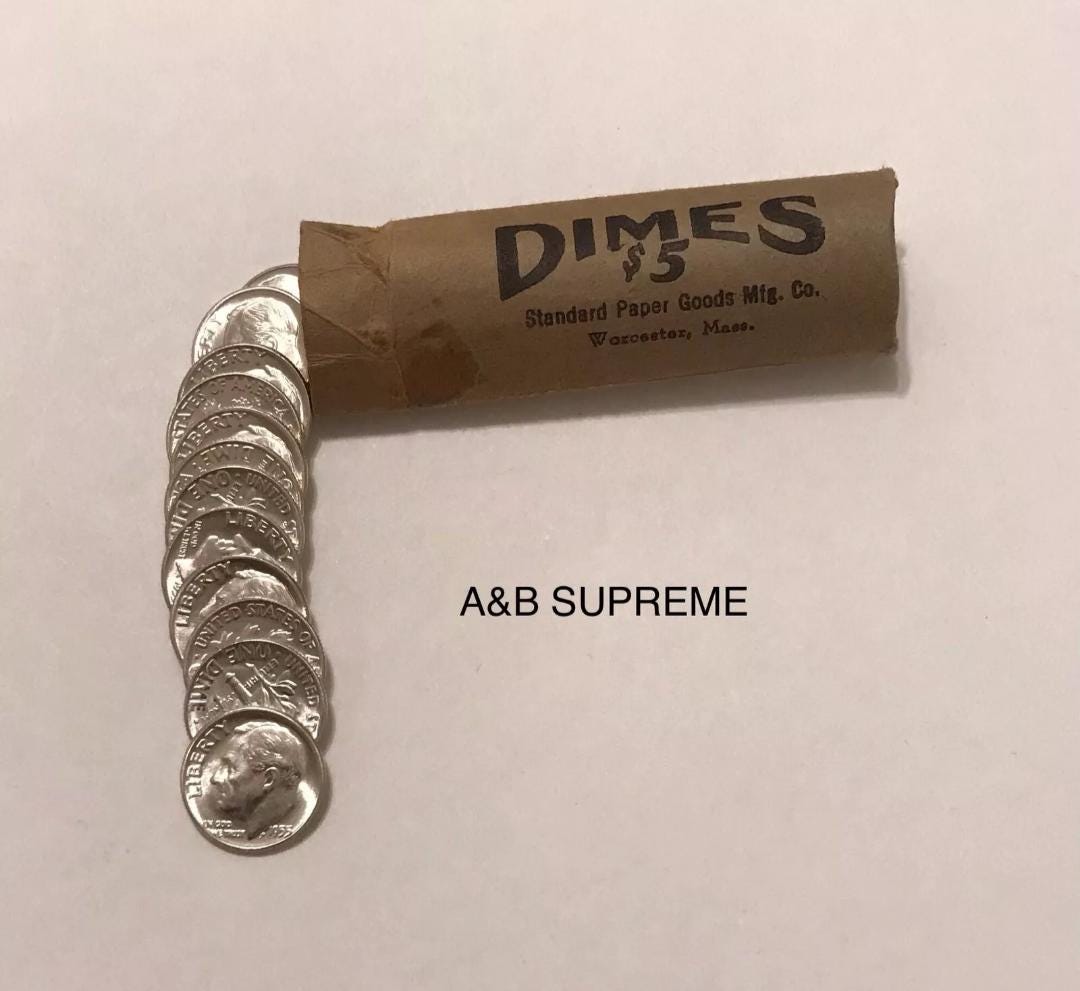 1) 1946-1959 Roosevelt Dime From OBW Roll Estate CHOICE-GEM Bu Uncirculated 90% Silver