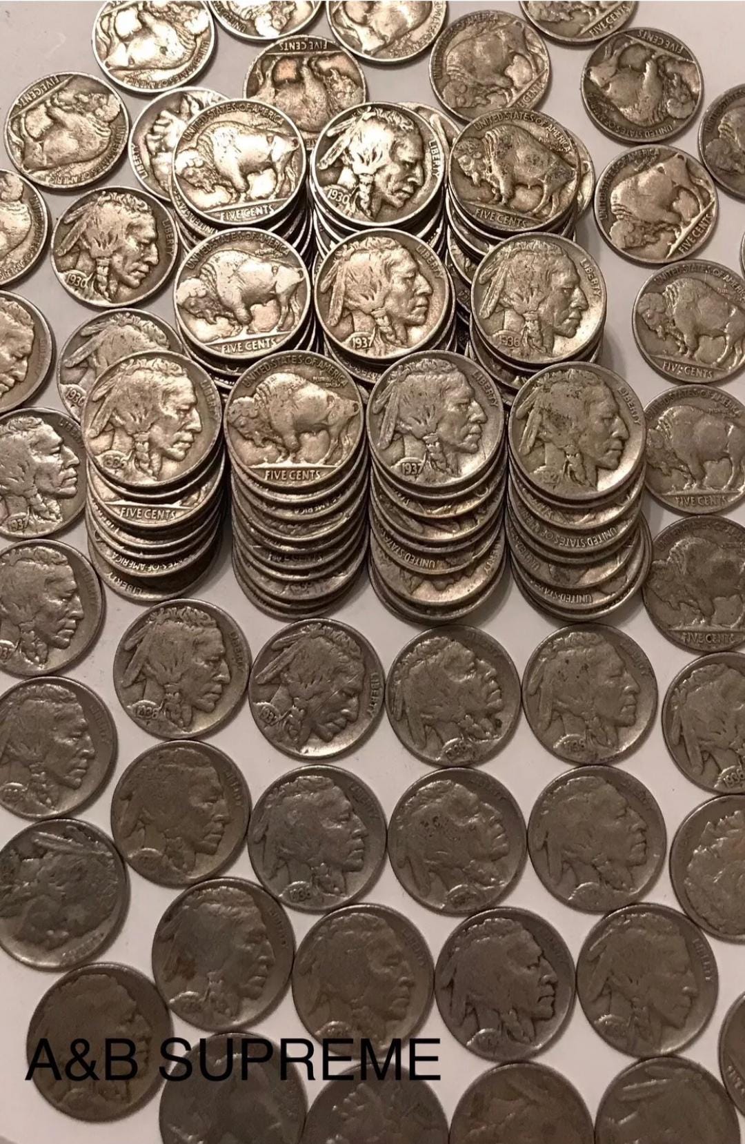 Huge Collection Of 100 FINE Cond. Buffalo Nickels Old Estate Sale Lot