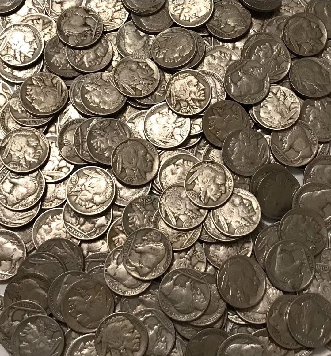 Huge Collection Of 100 FINE Cond. Buffalo Nickels Old Estate Sale Lot