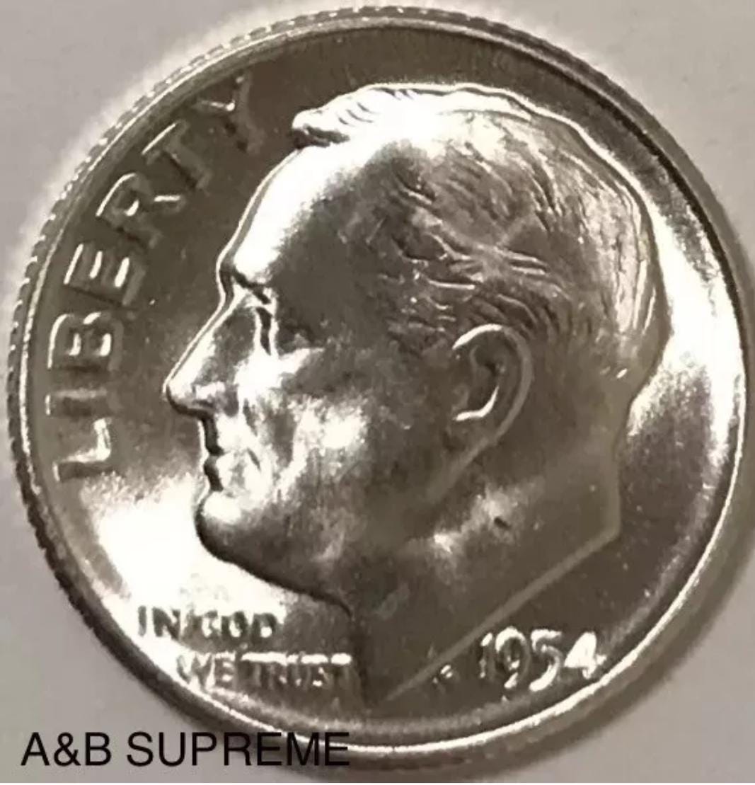 1) 1946-1959 Roosevelt Dime From OBW Roll Estate CHOICE-GEM Bu Uncirculated 90% Silver
